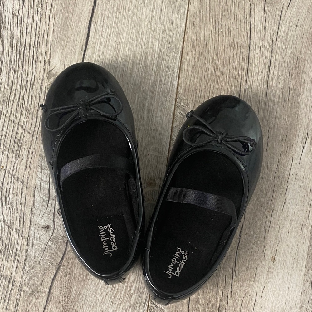 Jumping Beans Shiny Black Ballet Flats